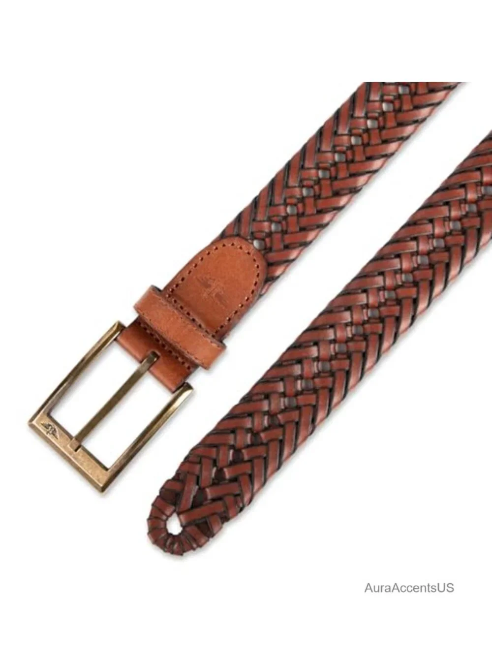 Men's Braided Leather Belt Fully Adjustable Casual Strap